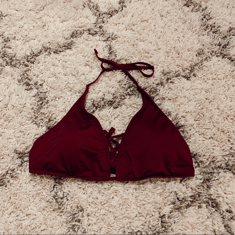 Burgundy Bikini Top